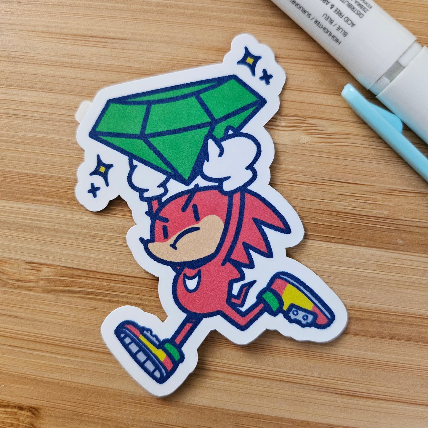 Knuckles Master Emerald Glossy Sticker